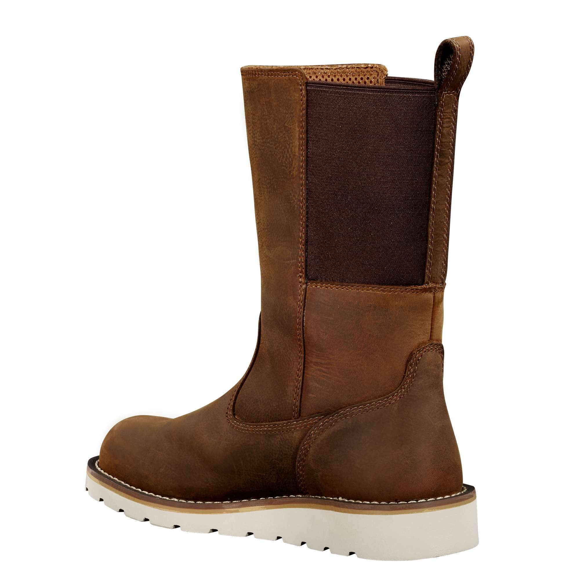 Women's waterproof 10" steel toe wellington wedge boot
