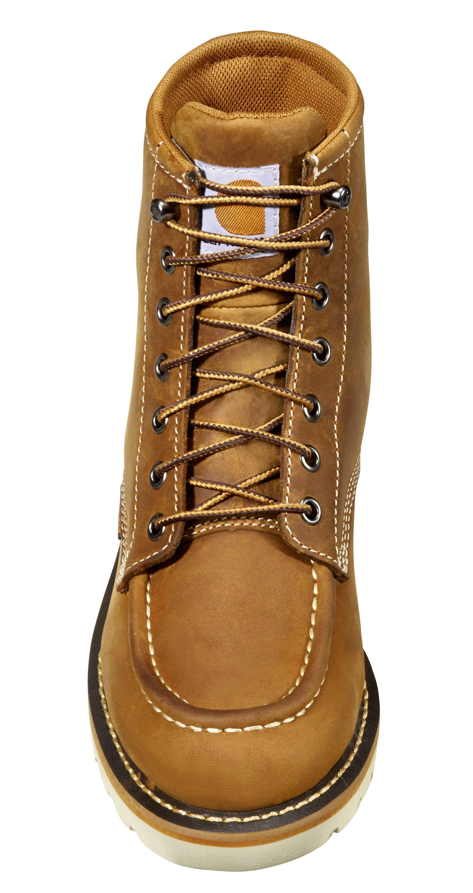 Women's waterproof 6" moc steel toe wedge work boot