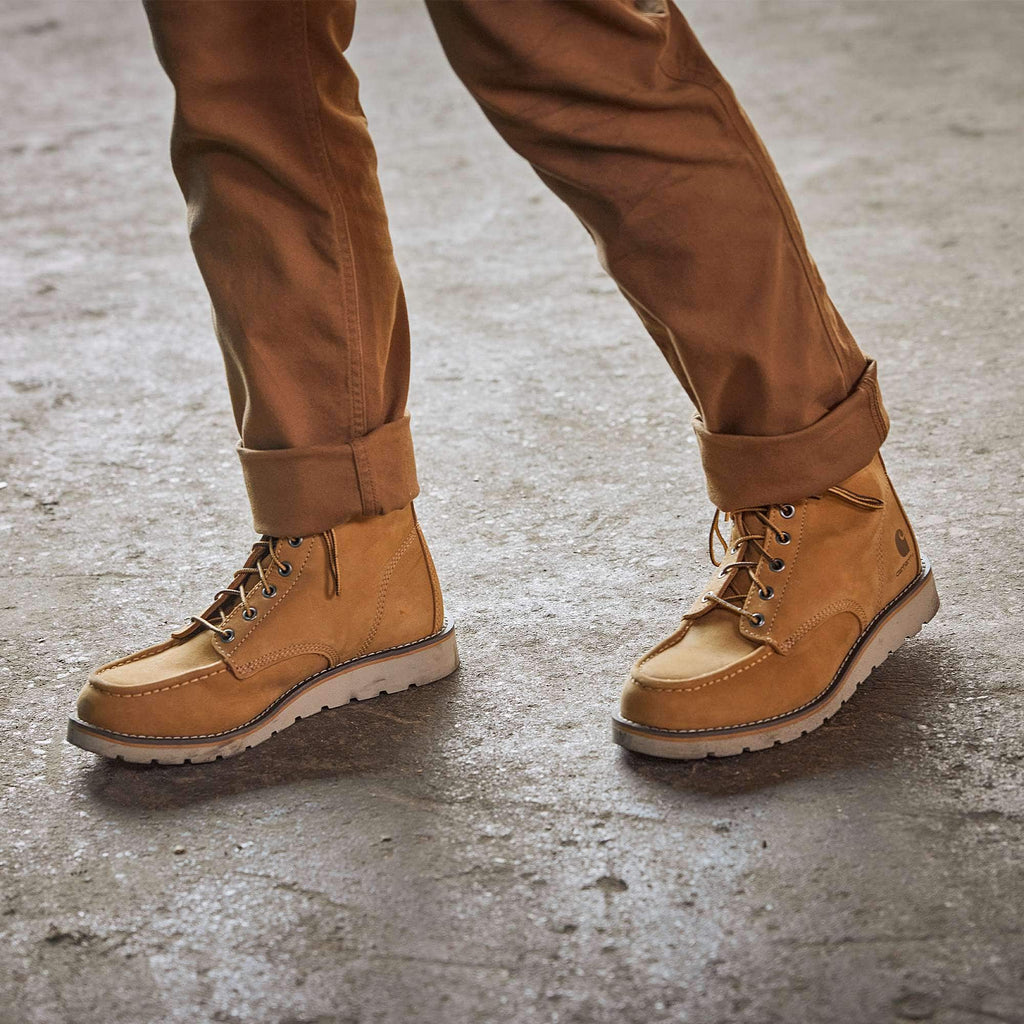 Women's waterproof 6" moc steel toe wedge work boot
