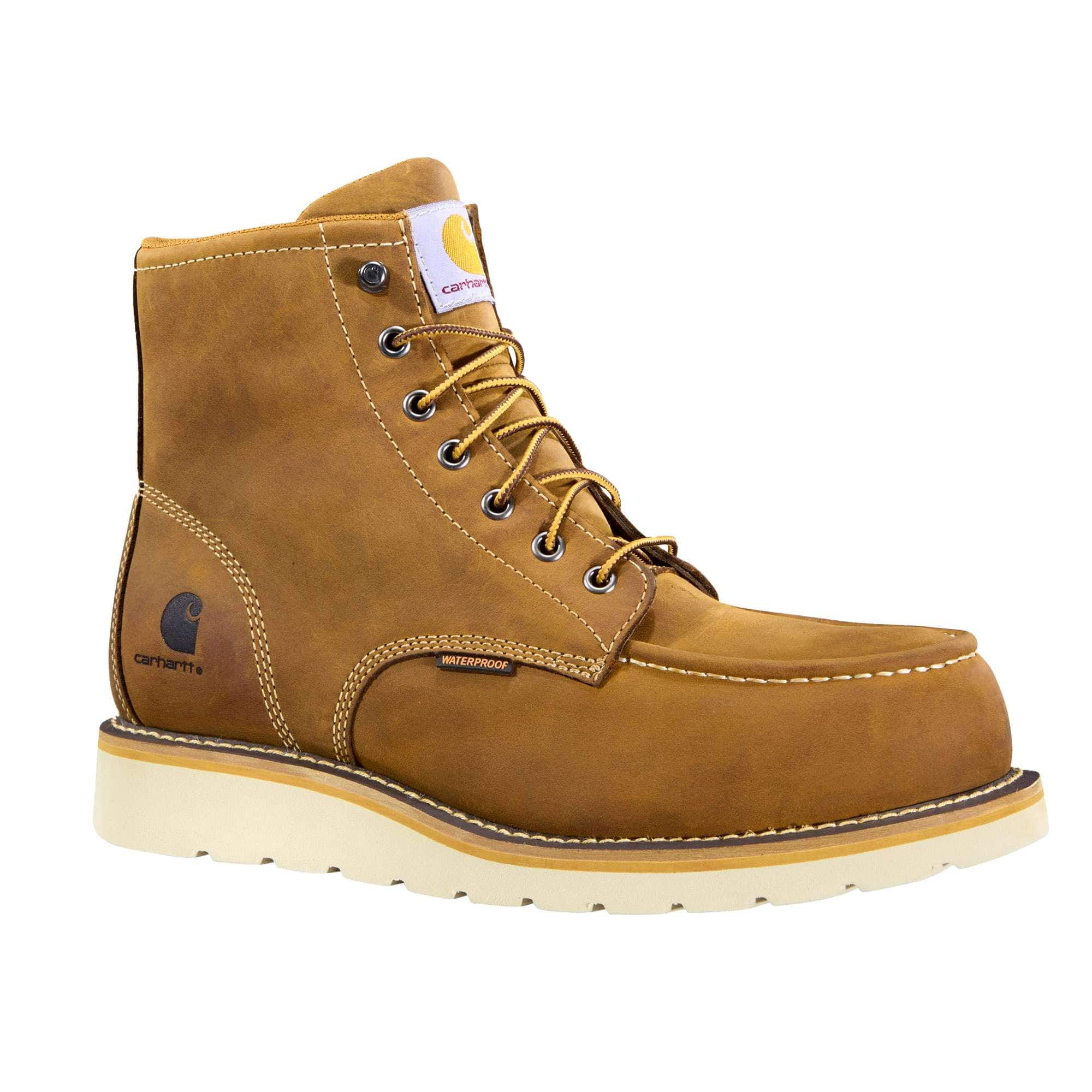 6" waterproof moc nano toe wedge work boot