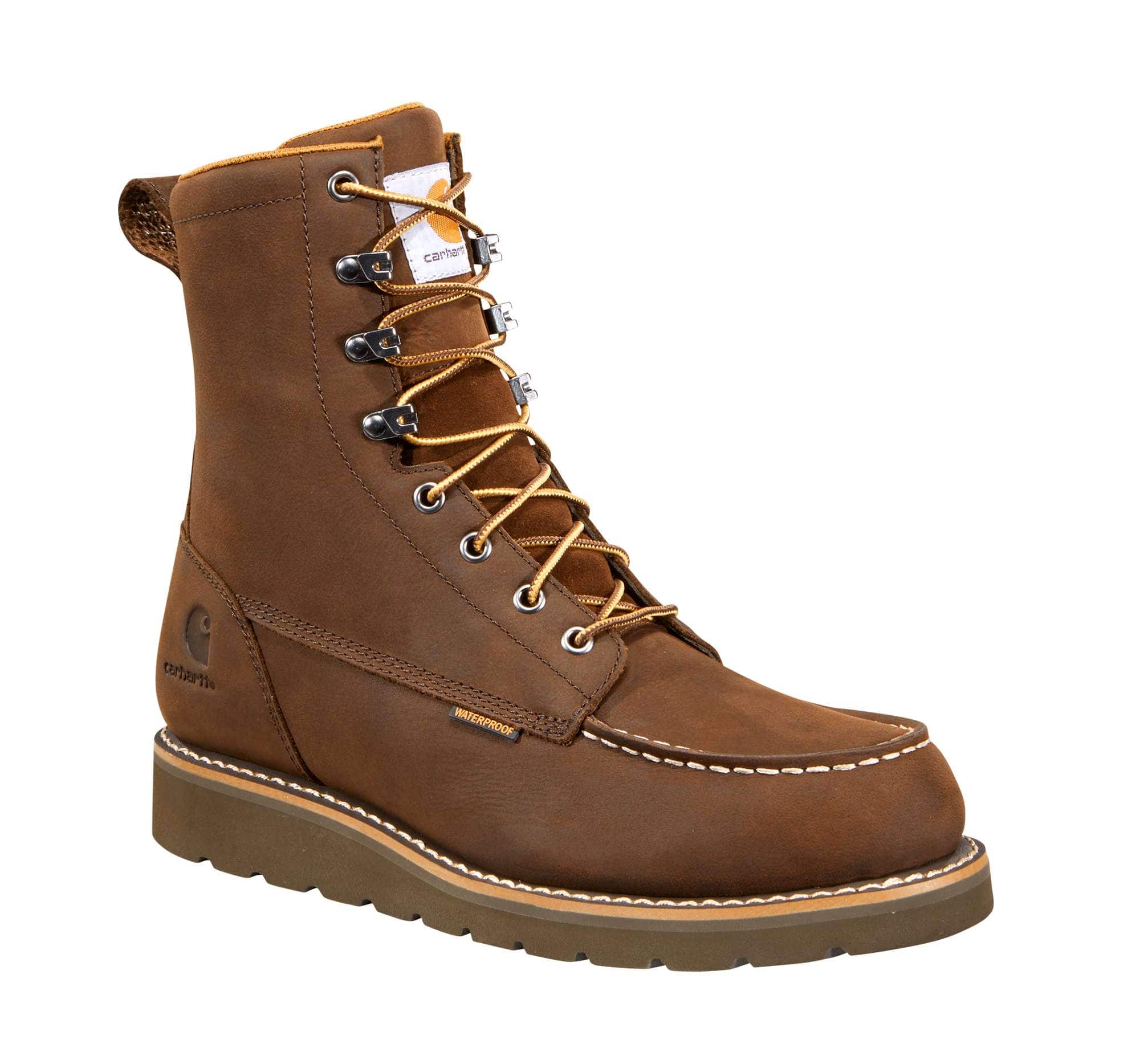 Waterproof 8" moc toe wedge boot