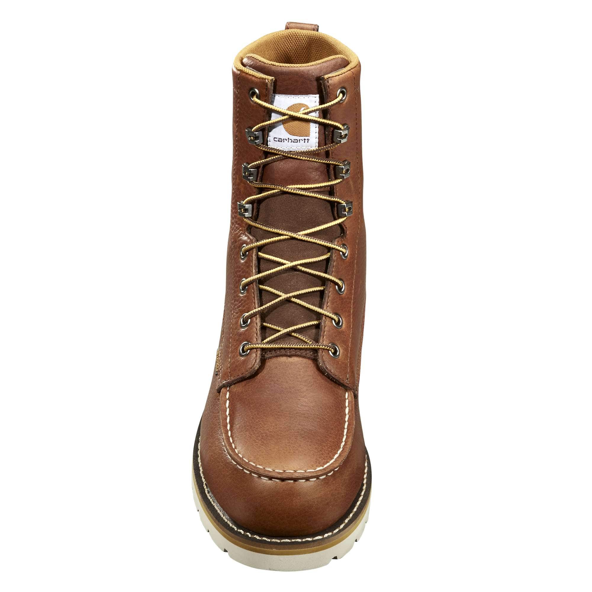 Waterproof 8" moc steel toe wedge work boot