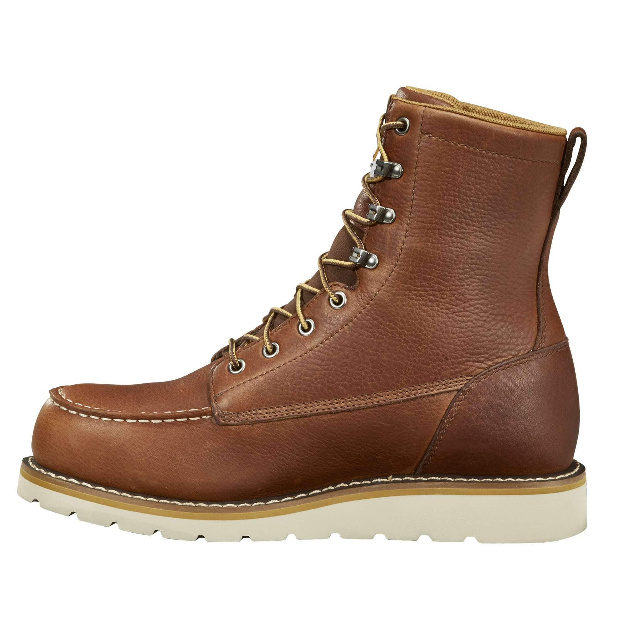 Waterproof 8" moc steel toe wedge work boot