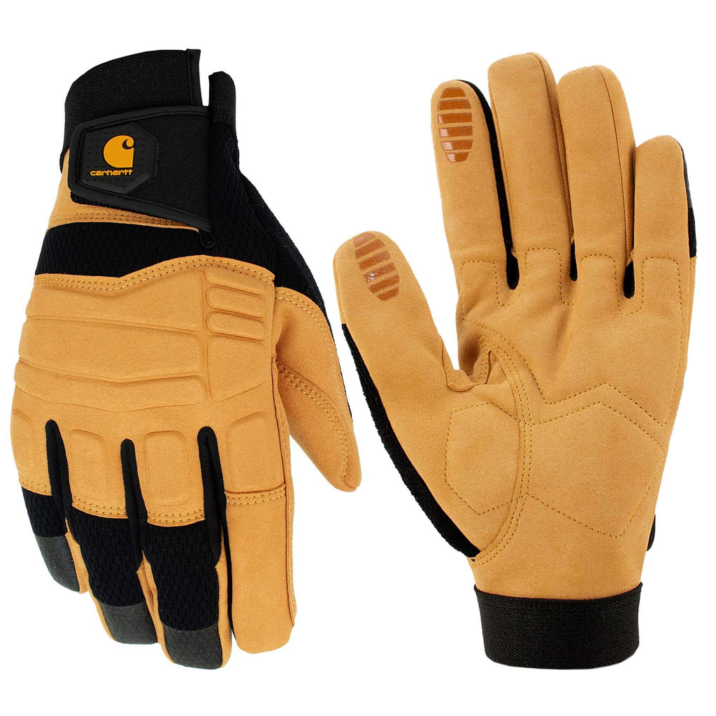 Synthetic leather high dexterity molded knuckle secure cuff glove