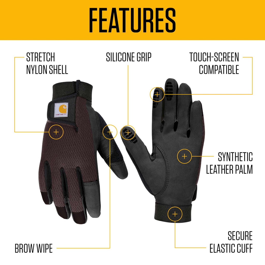 Women's synthetic leather high dexterity
touch sensitive secure cuff glove