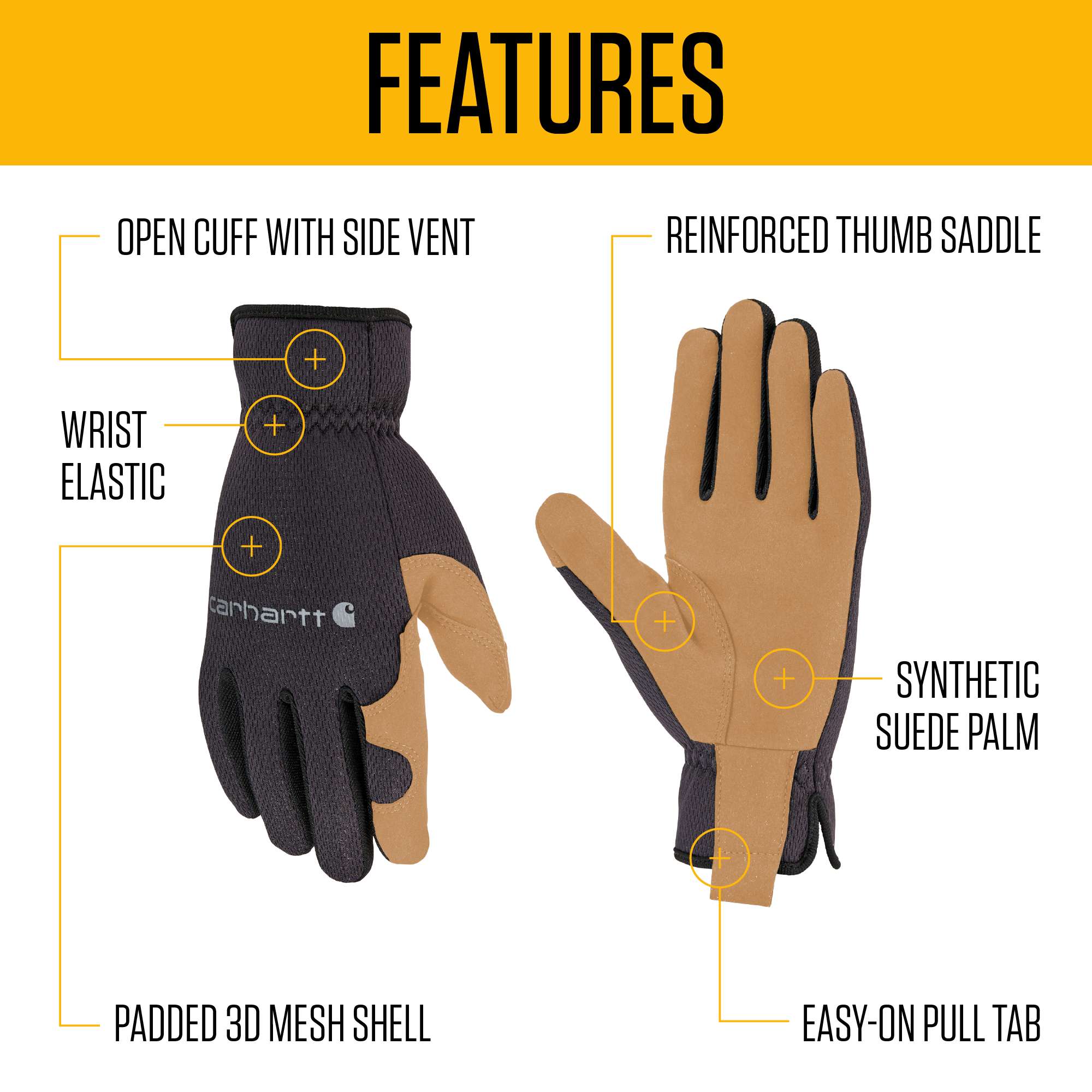 High dexterity open cuff glove