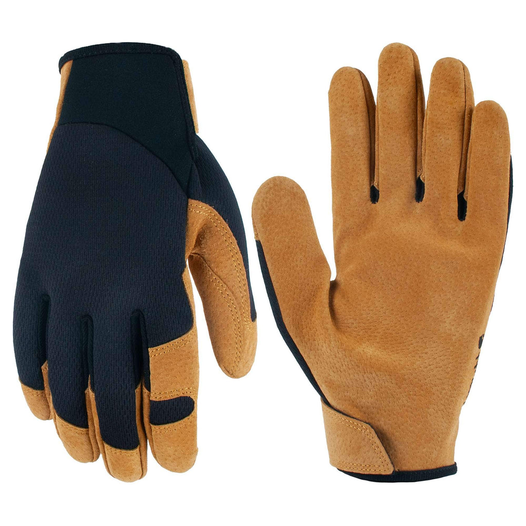 Leather high dexterity secure cuff glove