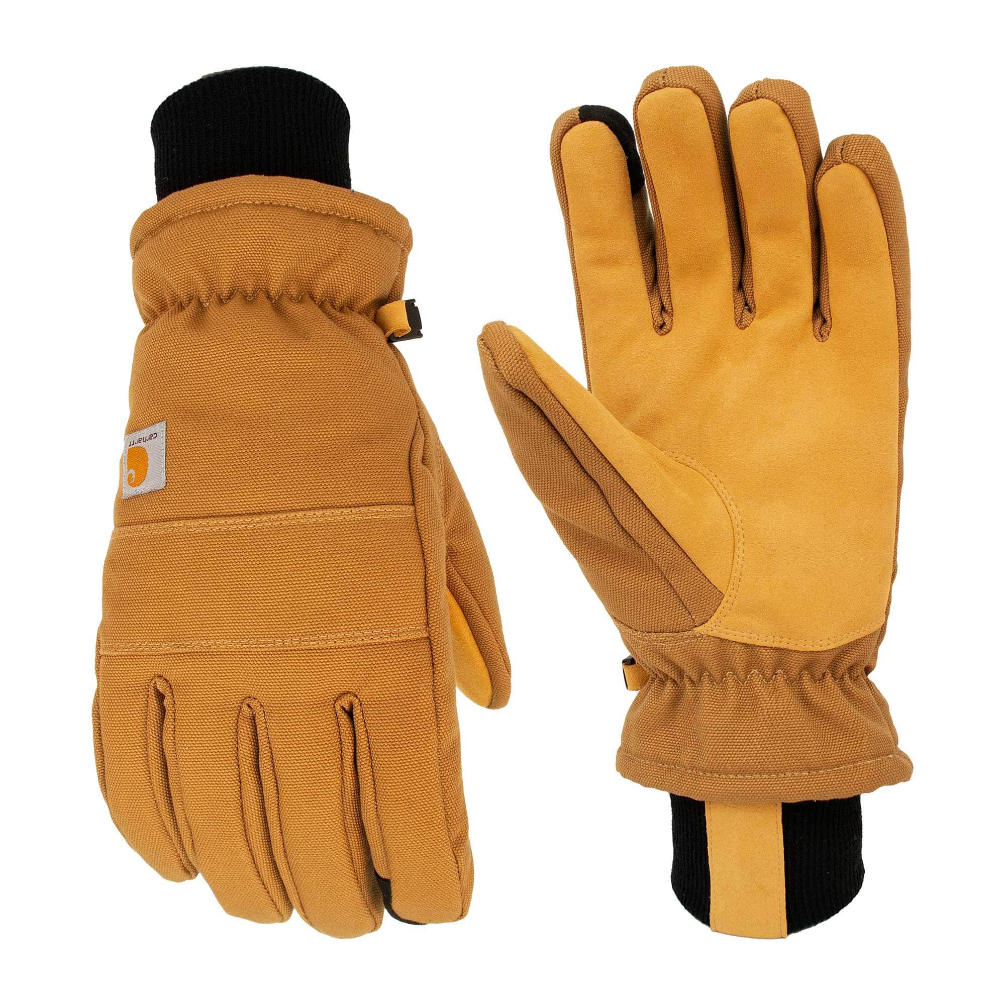 Insulated duck/synthetic leather knit cuff glove