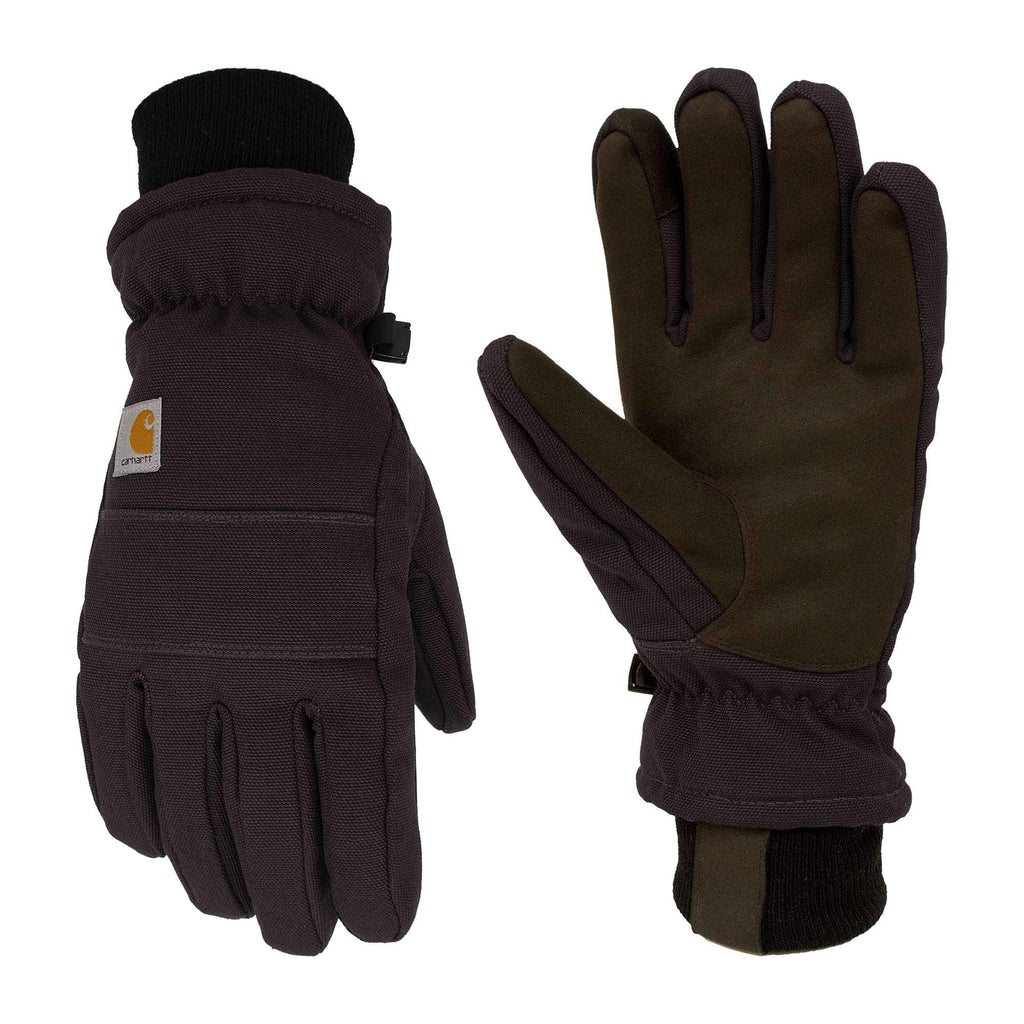 Women's insulated duck/synthetic leather knit cuff glove