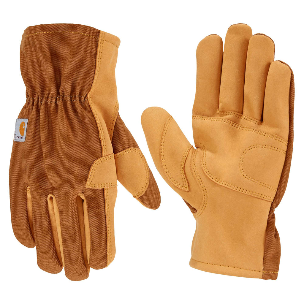 Duck/synthetic leather open cuff glove