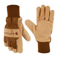 Synthetic suede knit cuff glove