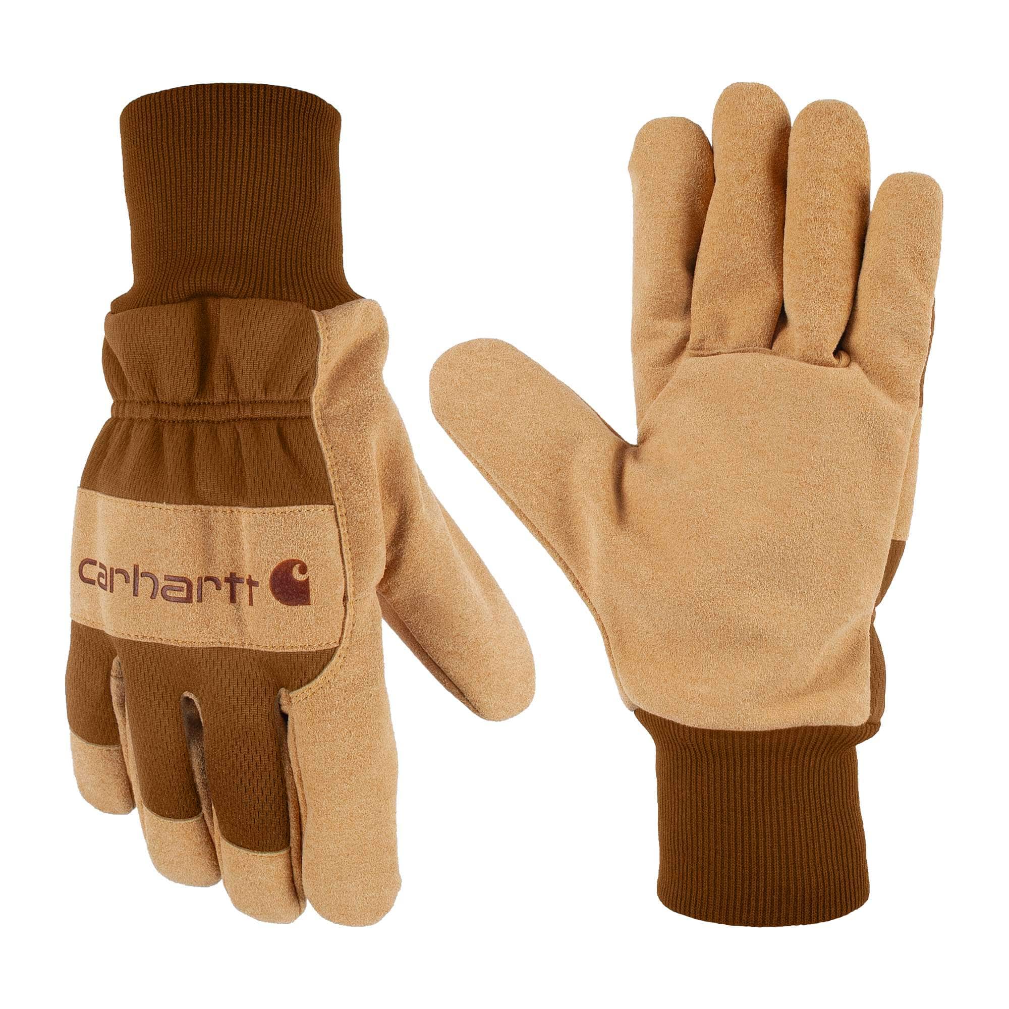 Women's synthetic suede knit cuff glove