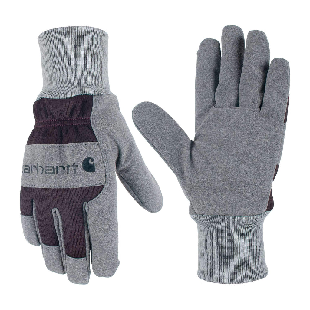 Women's synthetic suede knit cuff glove