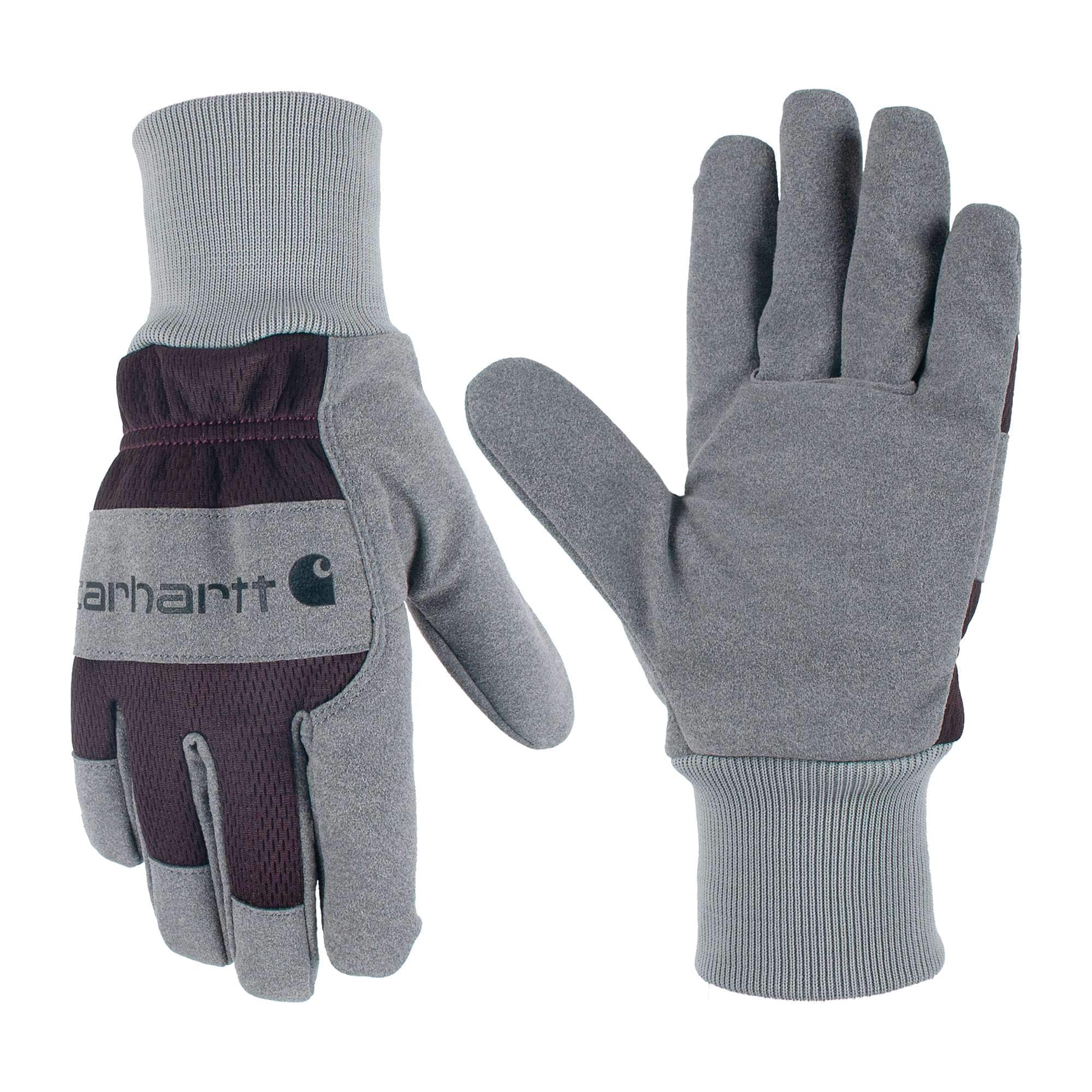Women's synthetic suede knit cuff glove