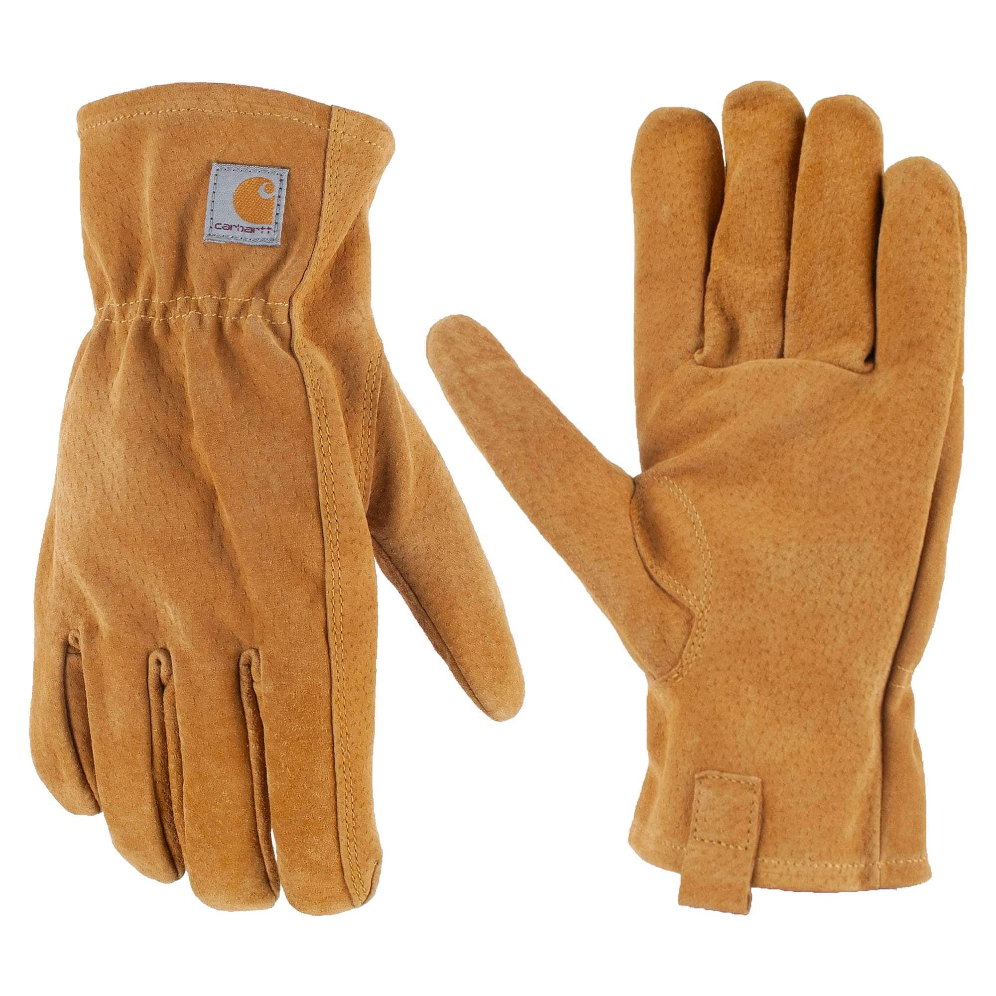 Leather open cuff glove