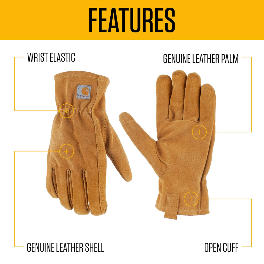 Leather open cuff glove