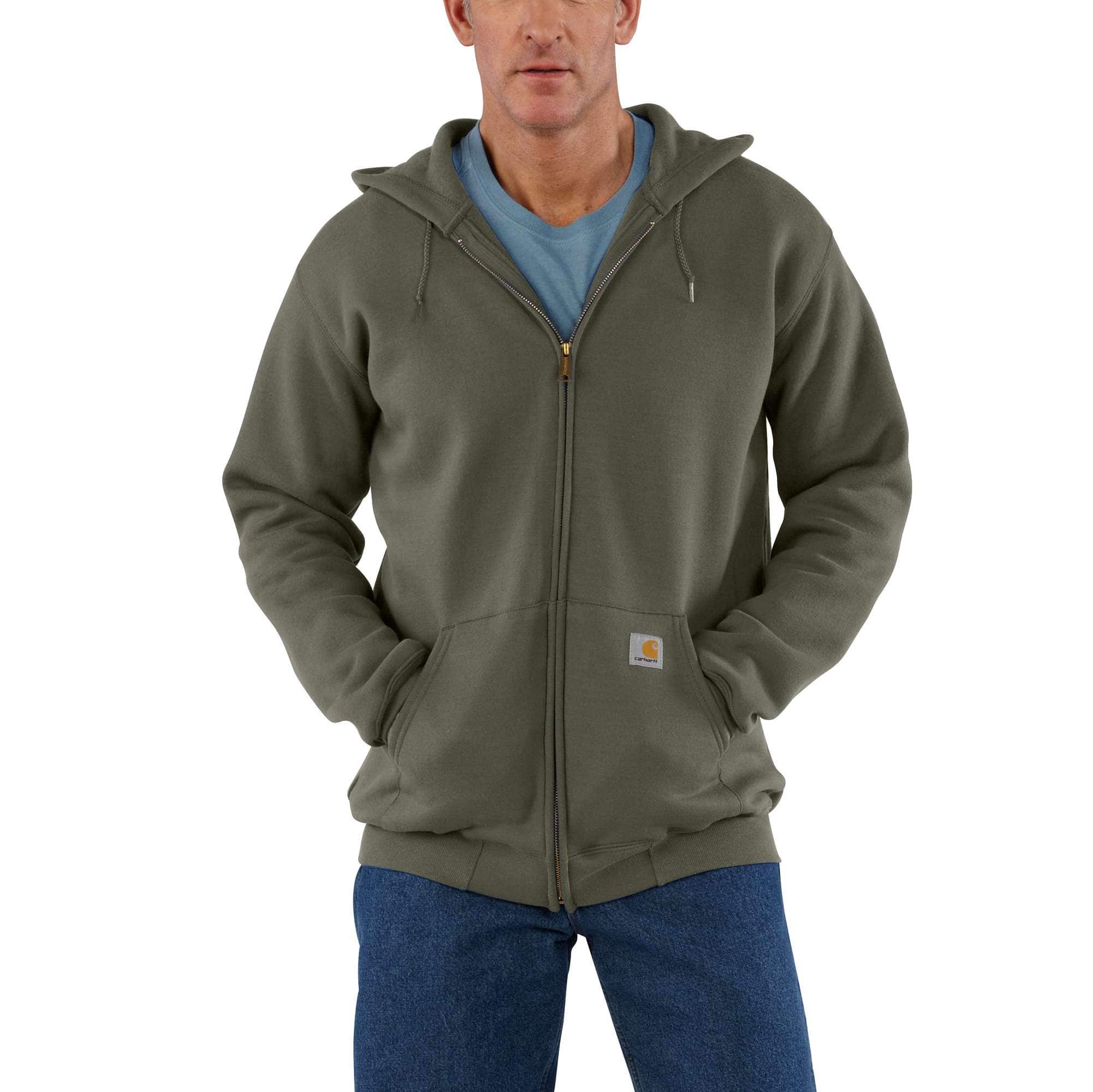 Men's marquette loose fit full zip hooded sweatshirt