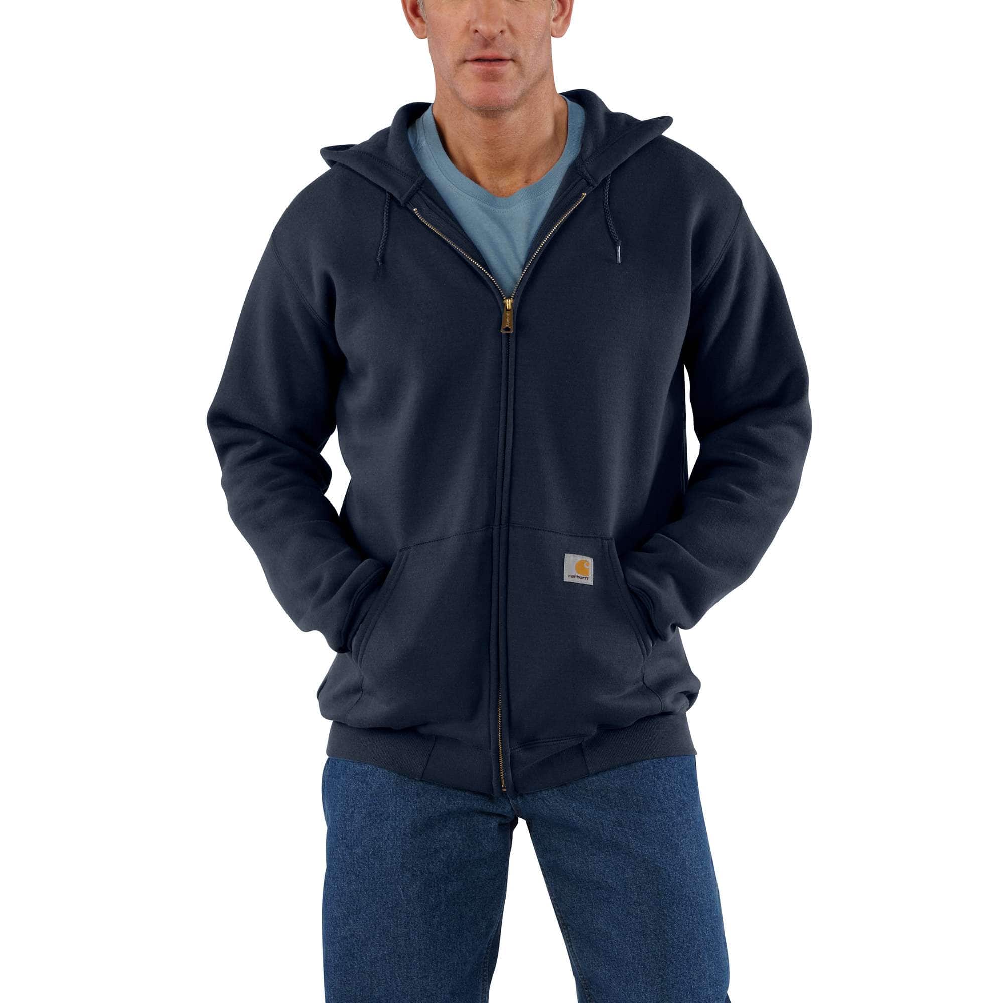 Men's marquette loose fit full zip hooded sweatshirt