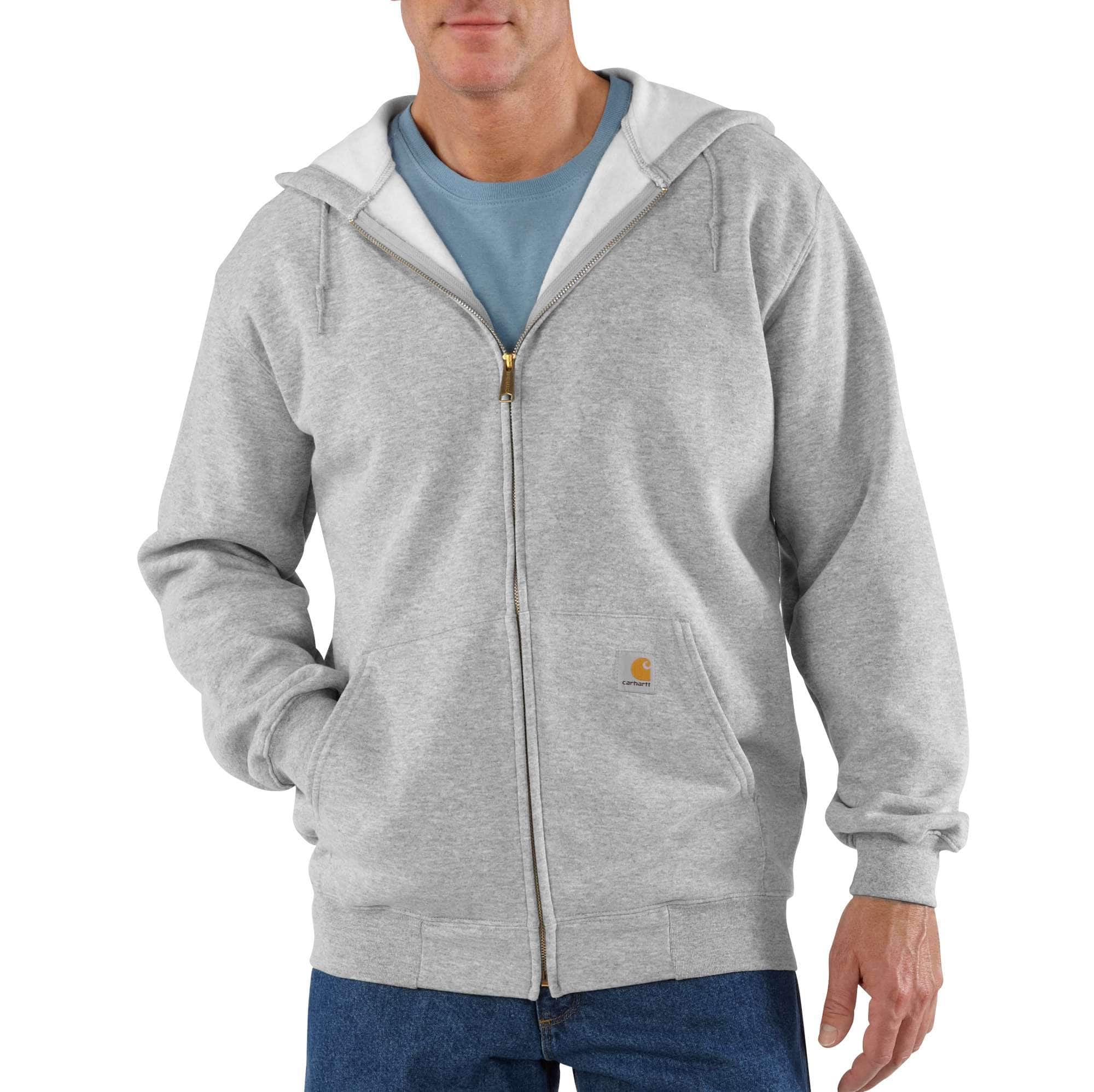 Men's marquette loose fit full zip hooded sweatshirt