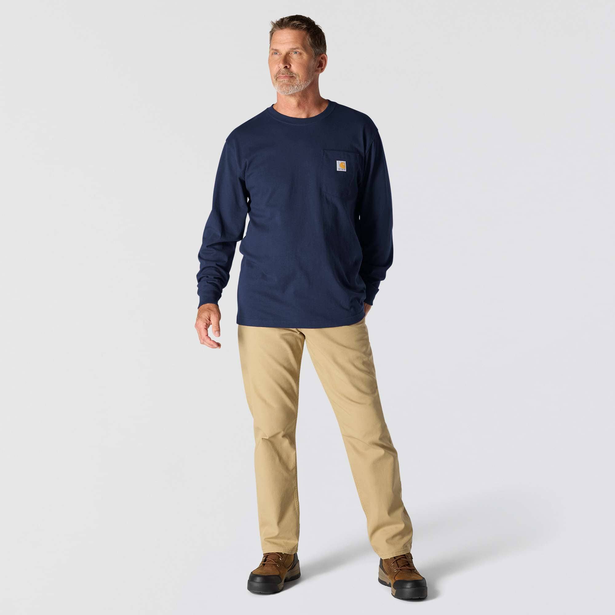 Men's dearborn loose fit heavyweight long sleeve pocket t-shirt 