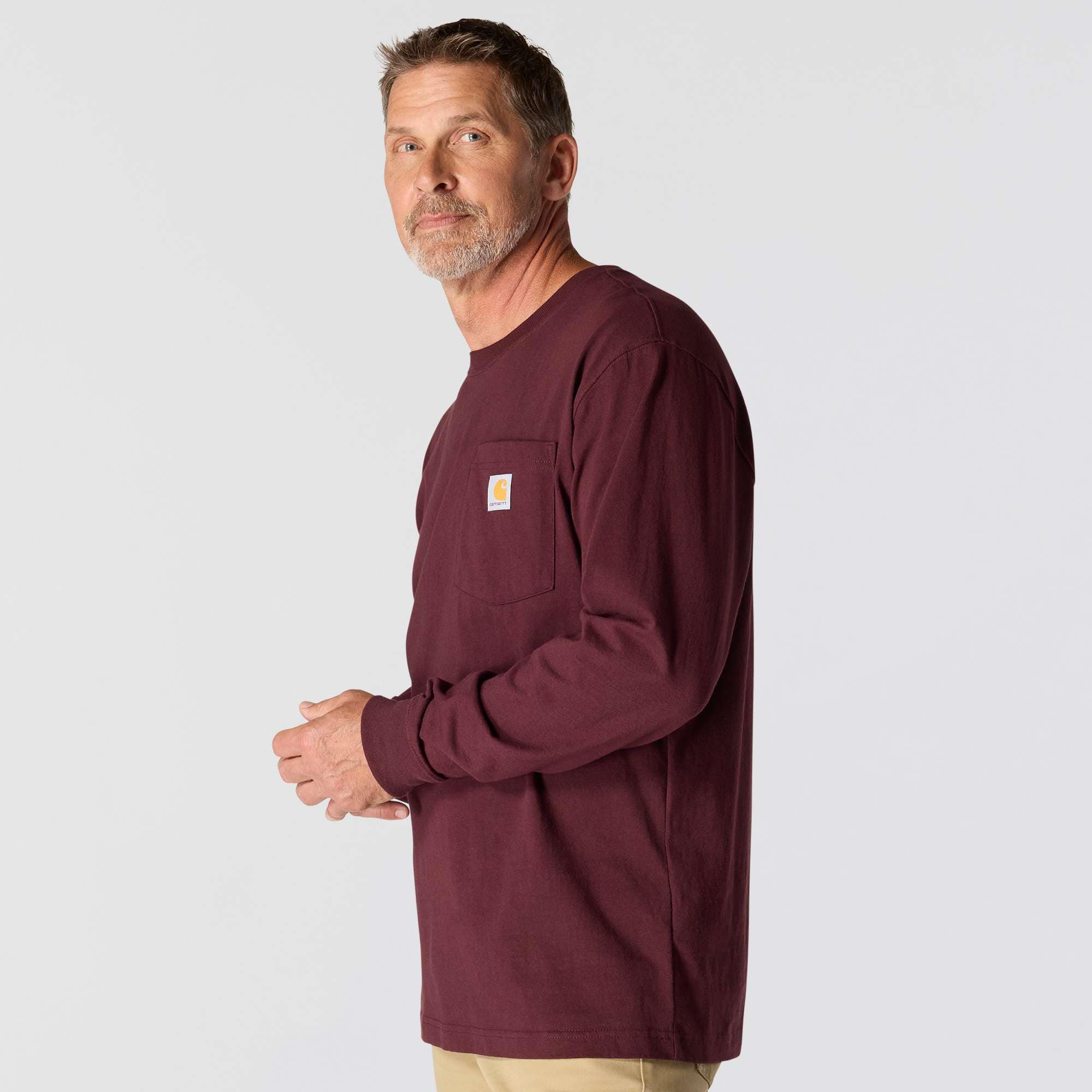 Men's dearborn loose fit heavyweight long sleeve pocket t-shirt 