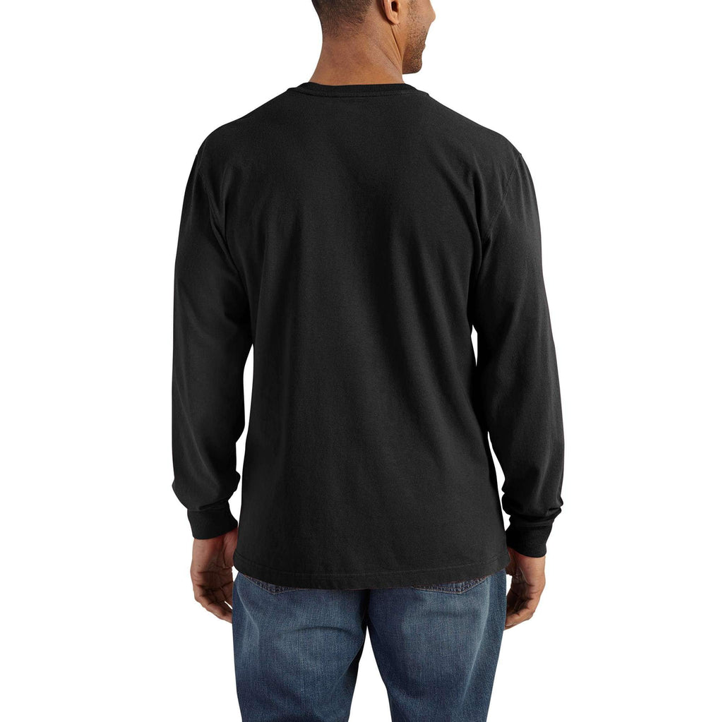 Men's dearborn loose fit heavyweight long sleeve henley pocket t-shirt 