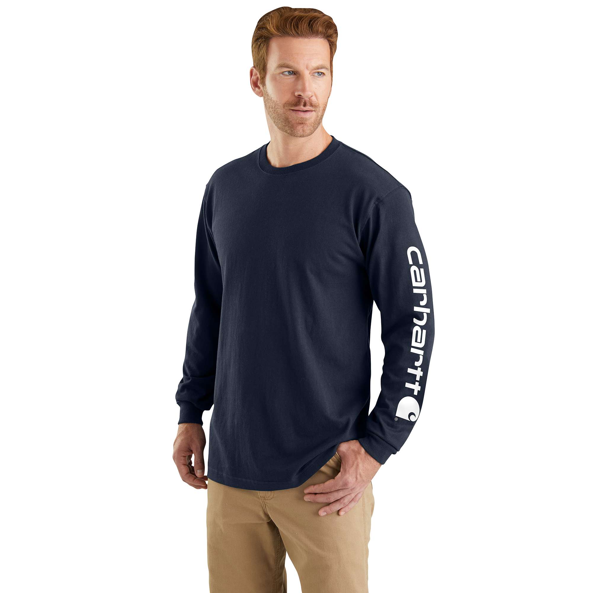 Men's dearborn loose fit heavyweight long sleeve logo t-shirt 