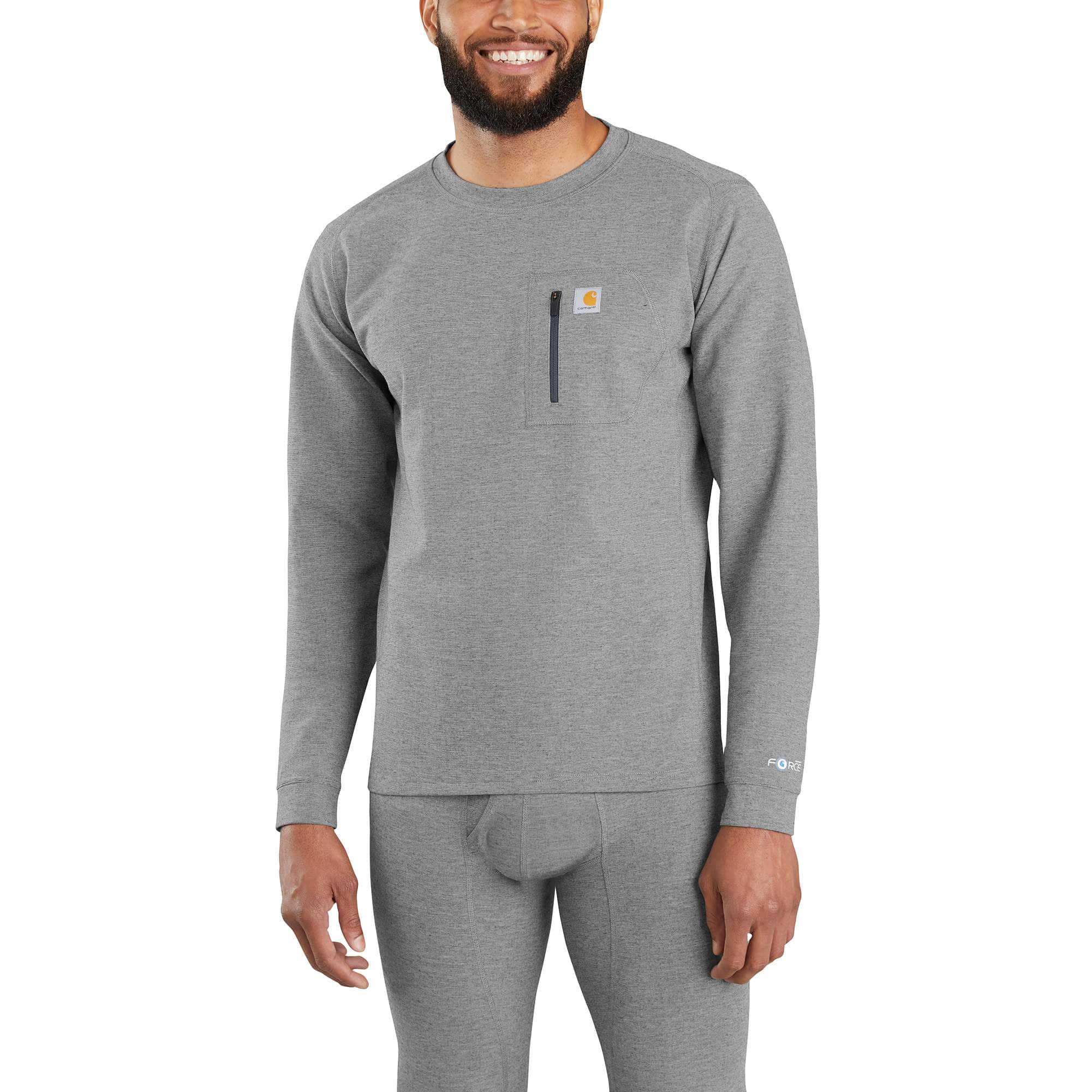 Men's base layer thermal shirt - carhartt force® - heavyweight - heathered knit