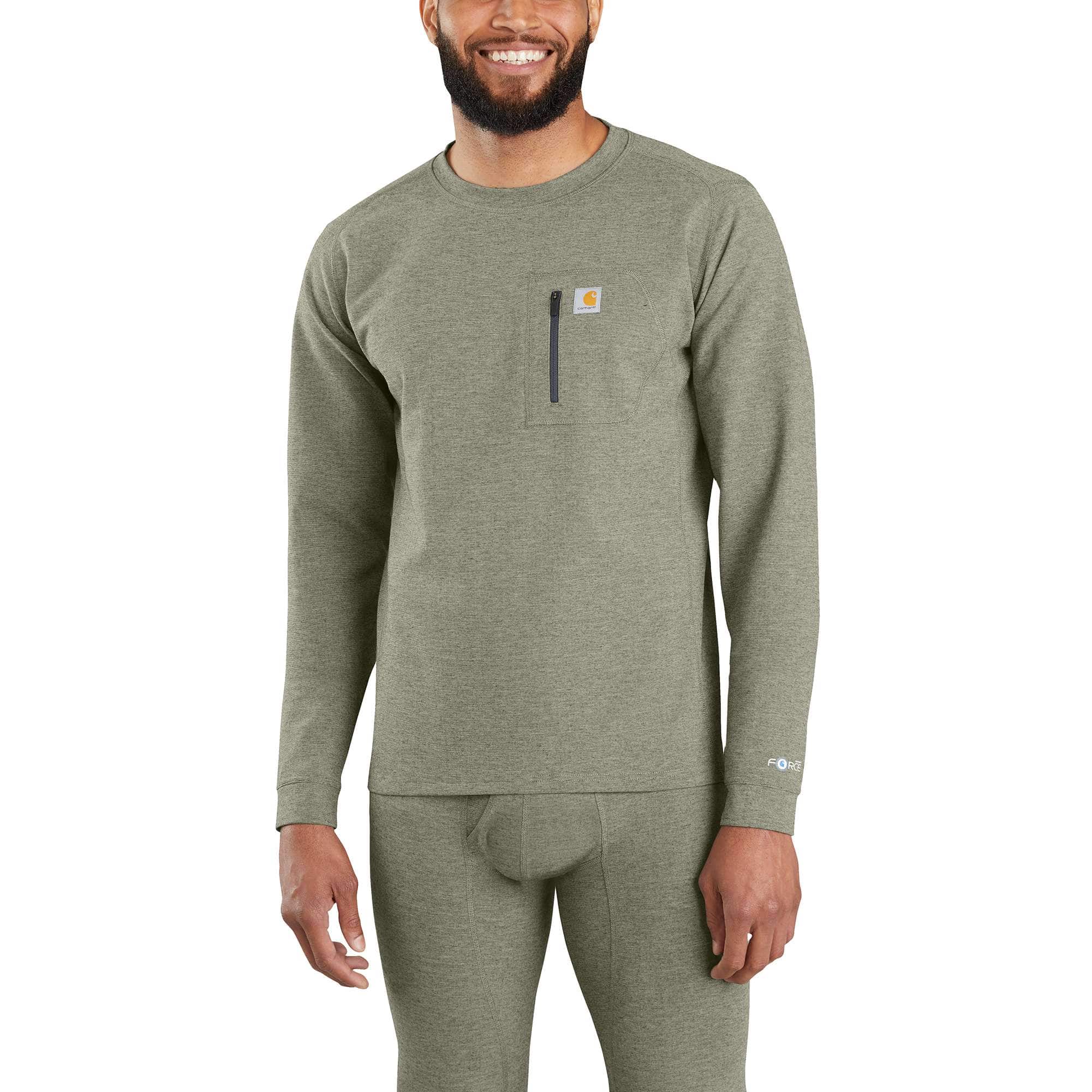 Men's base layer thermal shirt - carhartt force® - heavyweight - heathered knit