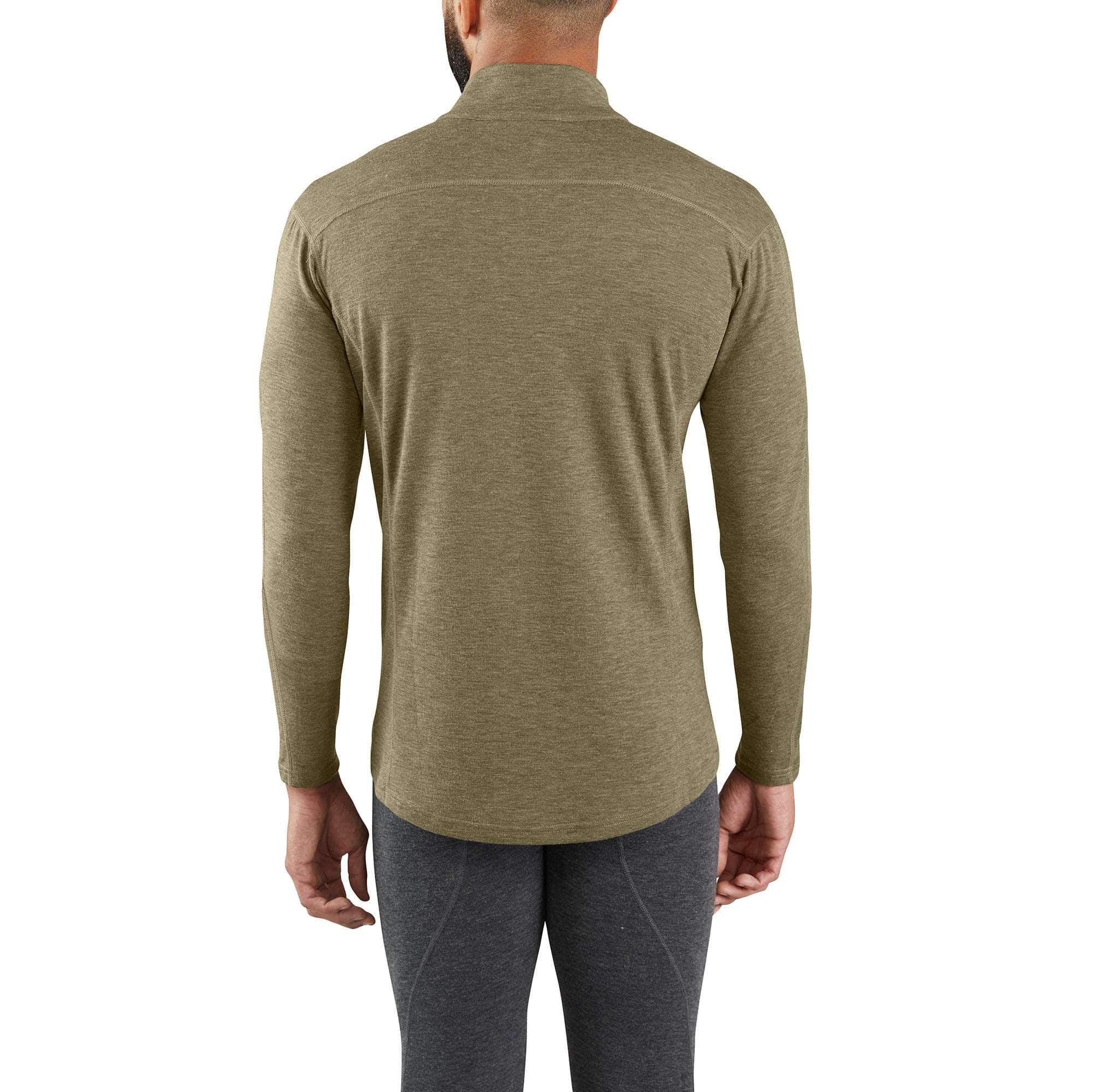 Men's base layer quarter-zip thermal top - carhartt force® - midweight - poly-wool