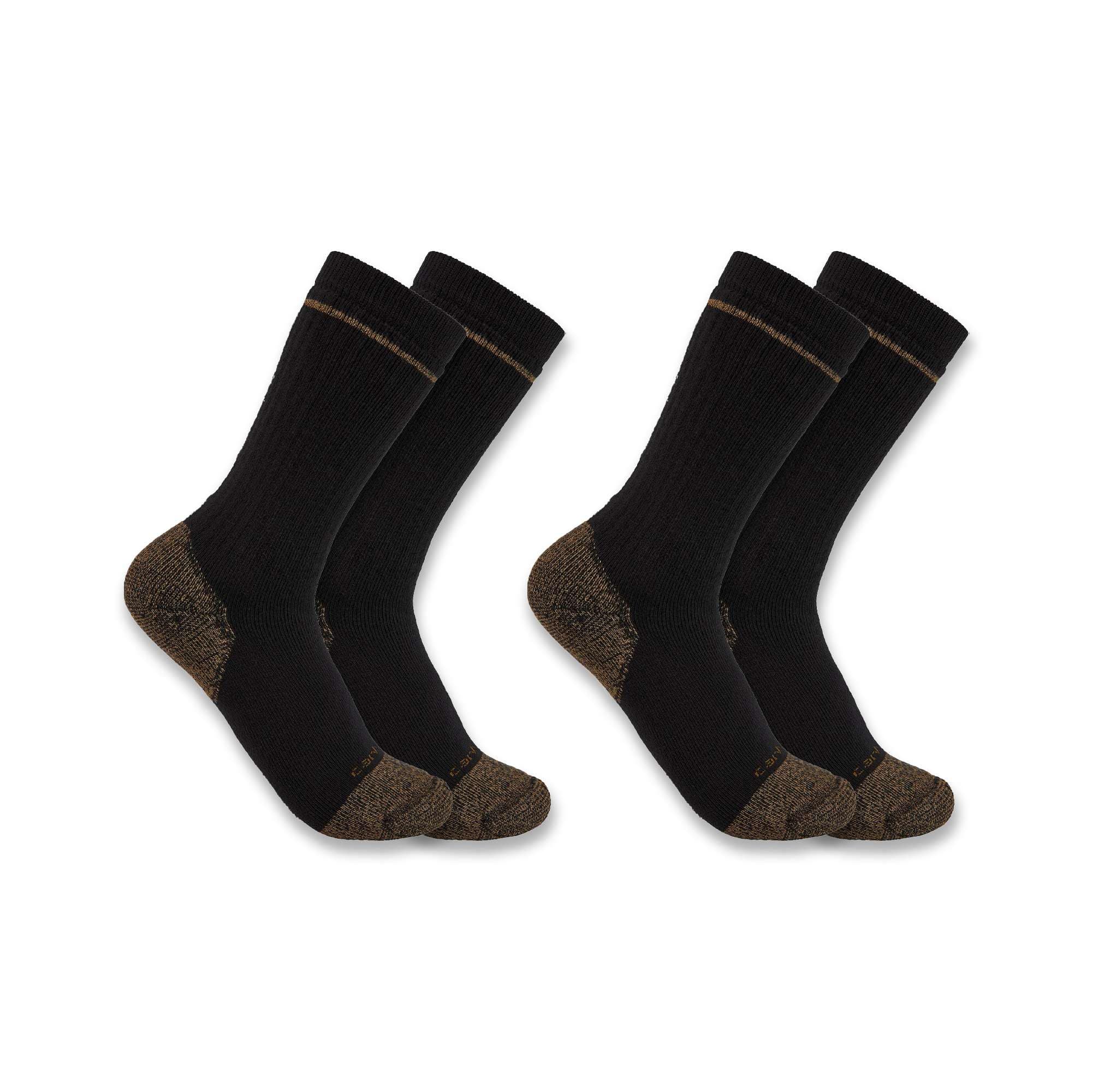Midweight cotton blend steel toe boot sock 2-pack