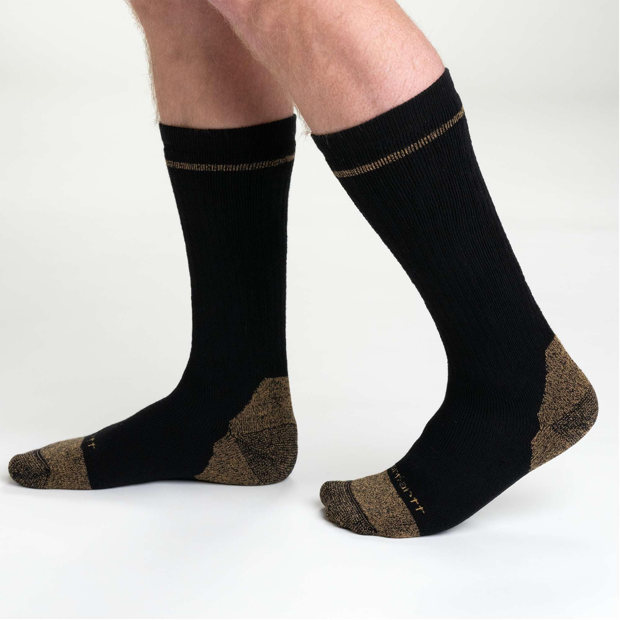 Midweight cotton blend steel toe boot sock 2-pack