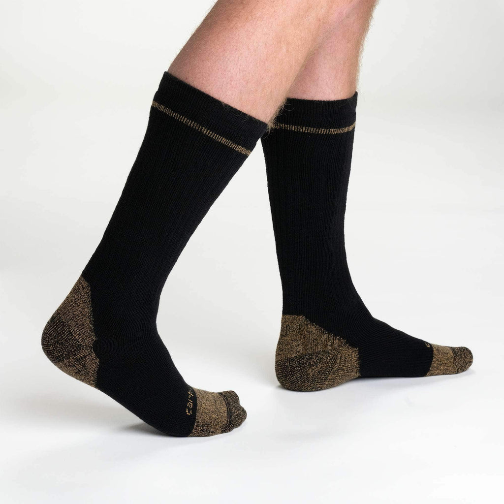 Midweight cotton blend steel toe boot sock 2-pack