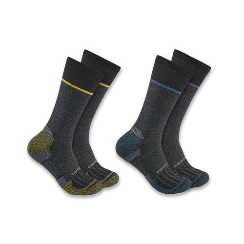 Carhartt force® midweight steel toe crew sock 2-pack