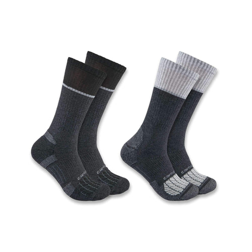 Carhartt force® midweight steel toe crew sock 2-pack