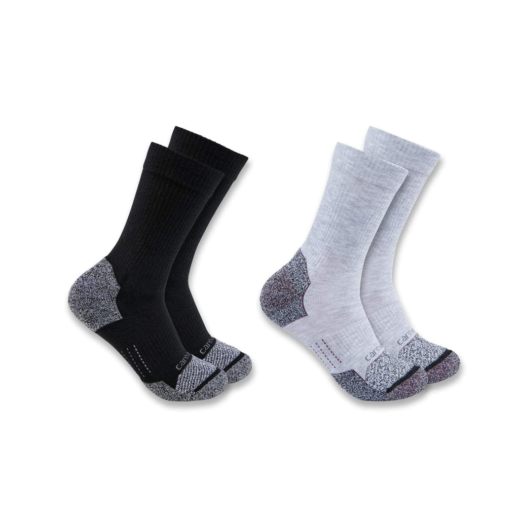 Women's carhartt force® midweight synthetic blend crew sock 2 pack