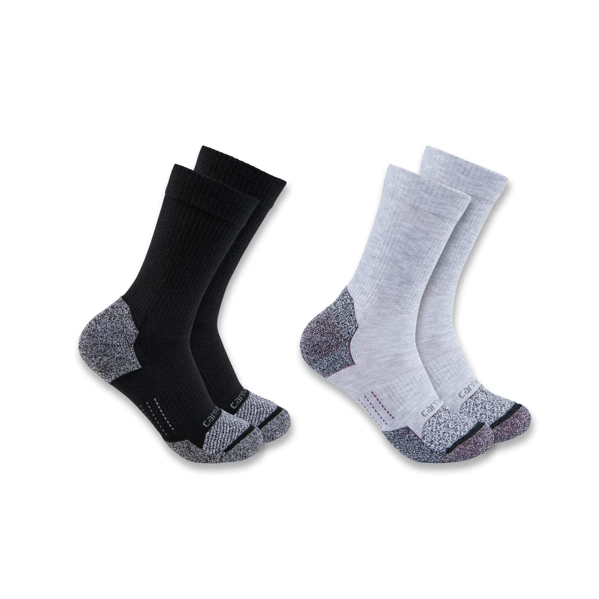 Women's carhartt force® midweight synthetic blend crew sock 2 pack