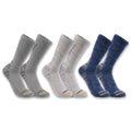 Midweight synthetic-cotton blend crew sock 3-pack