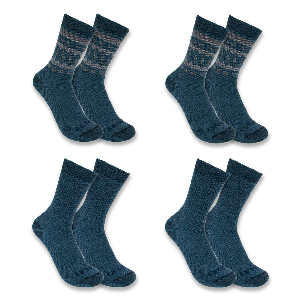 Women's heavyweight synthetic-wool blend crew sock 4-pack