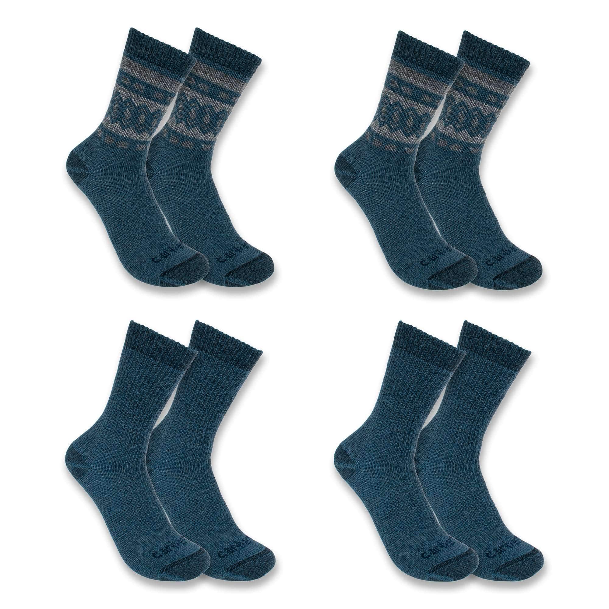 Women's heavyweight synthetic-wool blend crew sock 4-pack