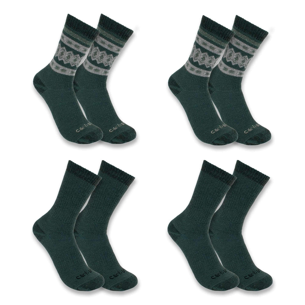 Women's heavyweight synthetic-wool blend crew sock 4-pack