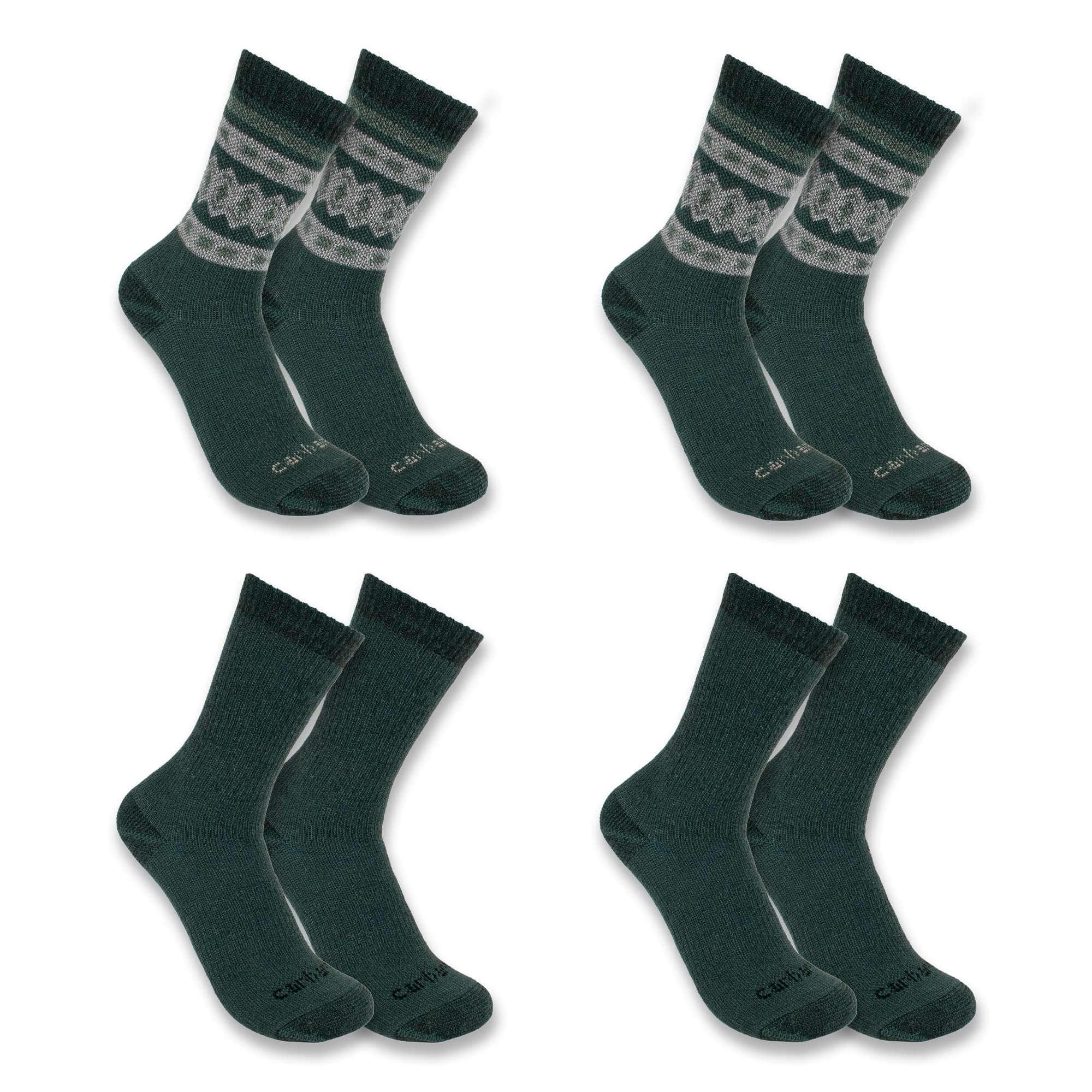 Women's heavyweight synthetic-wool blend crew sock 4-pack