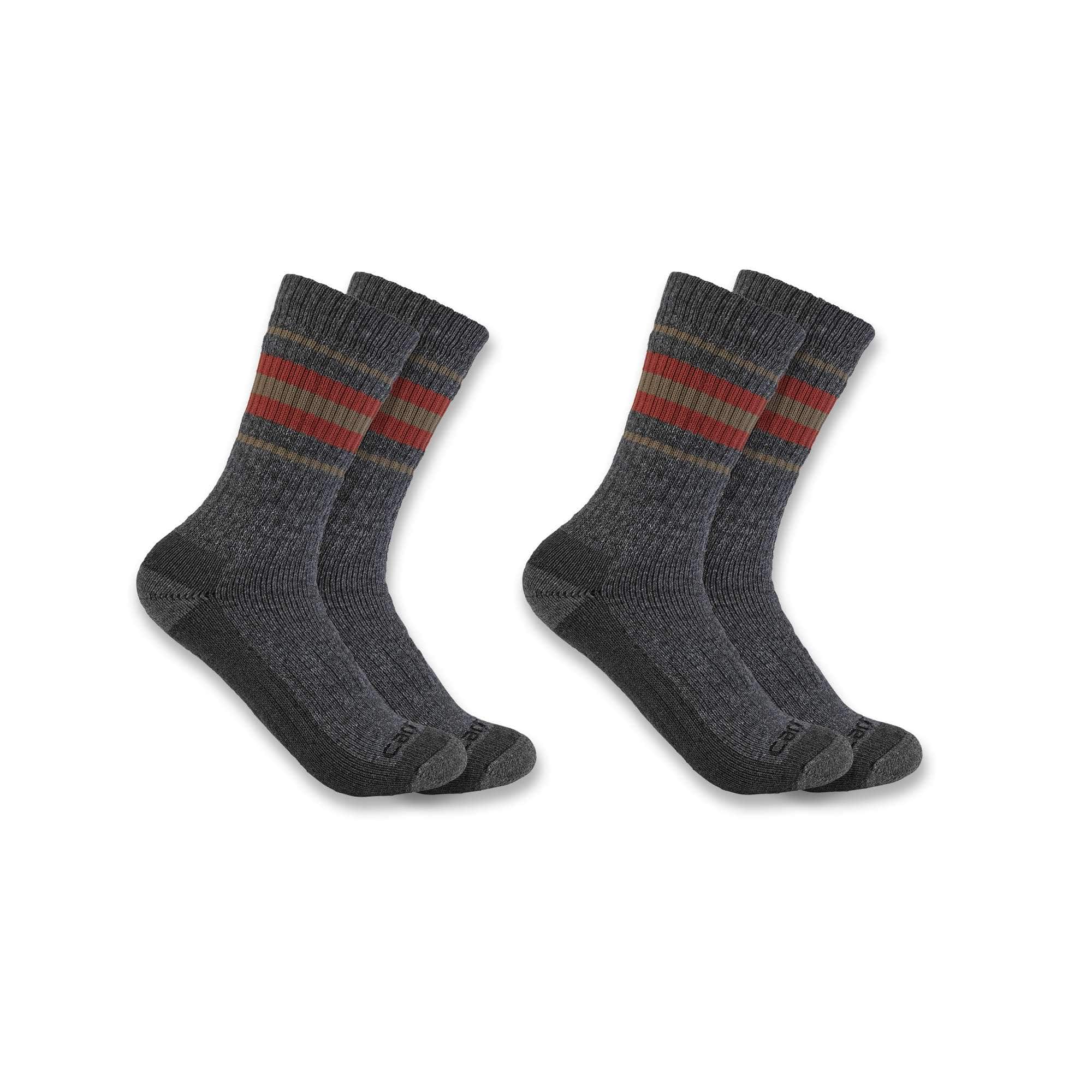 Women's heavyweight synthetic-wool blend crew sock 2-pack