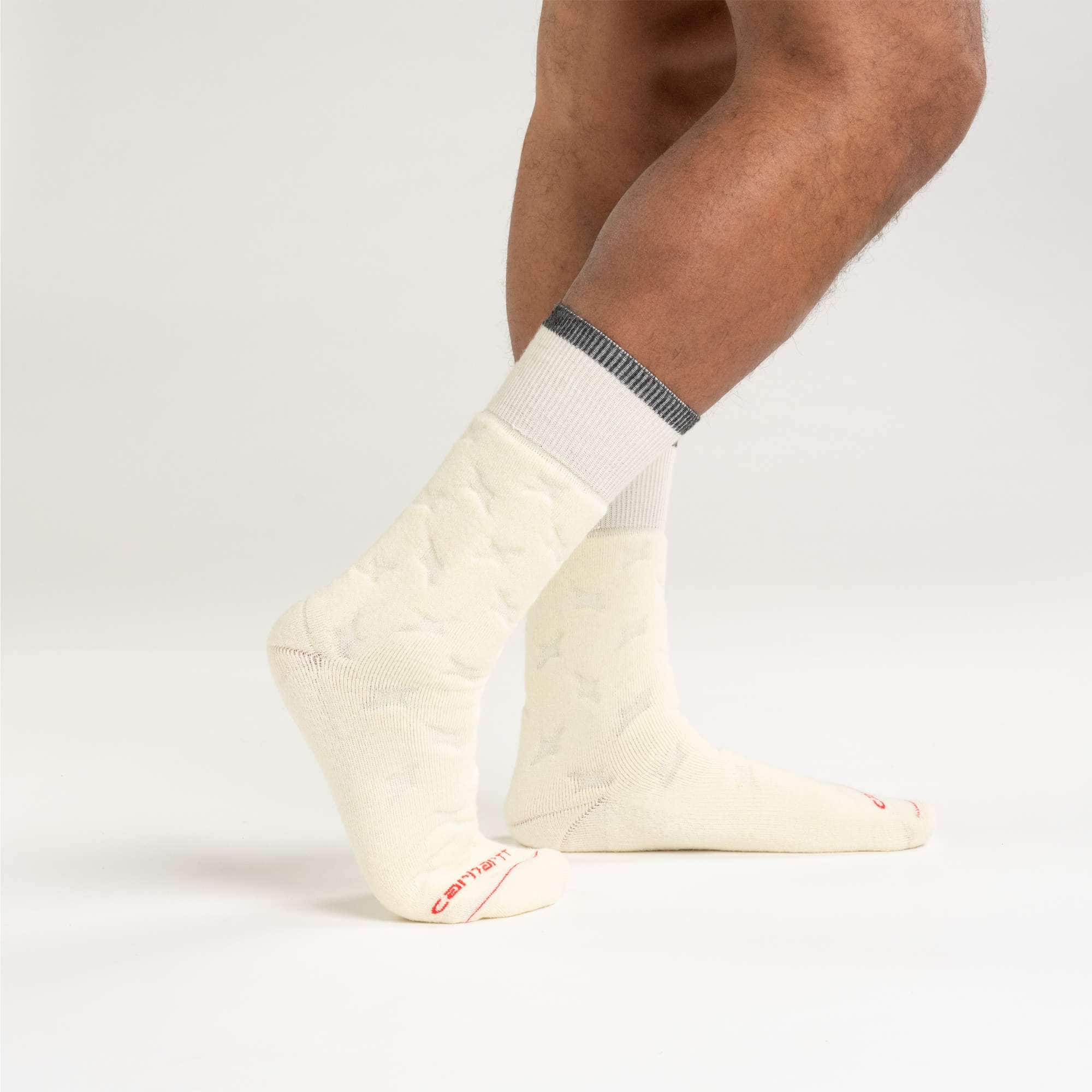 Twin knit heavyweight diamond plate crew sock