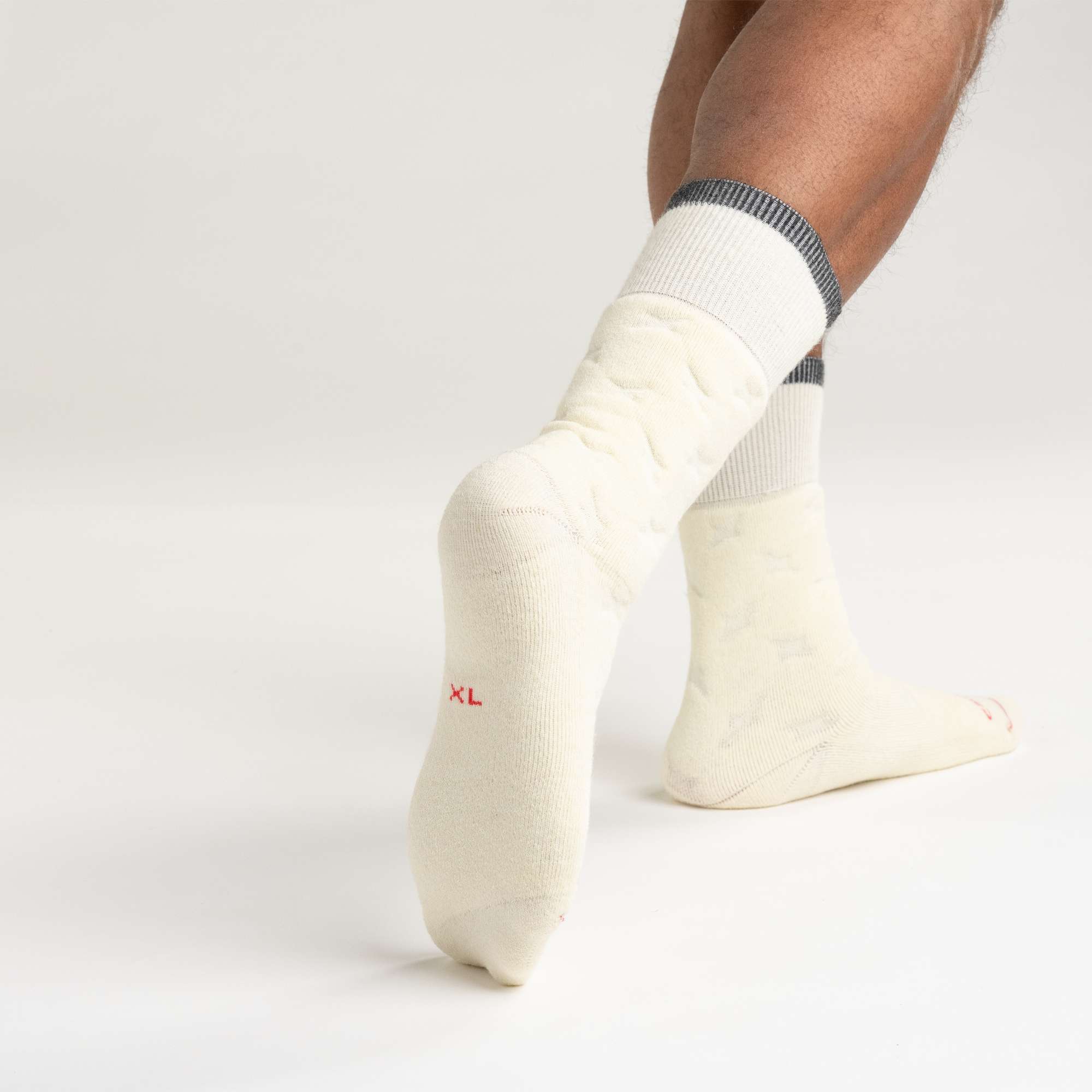 Twin knit heavyweight diamond plate crew sock