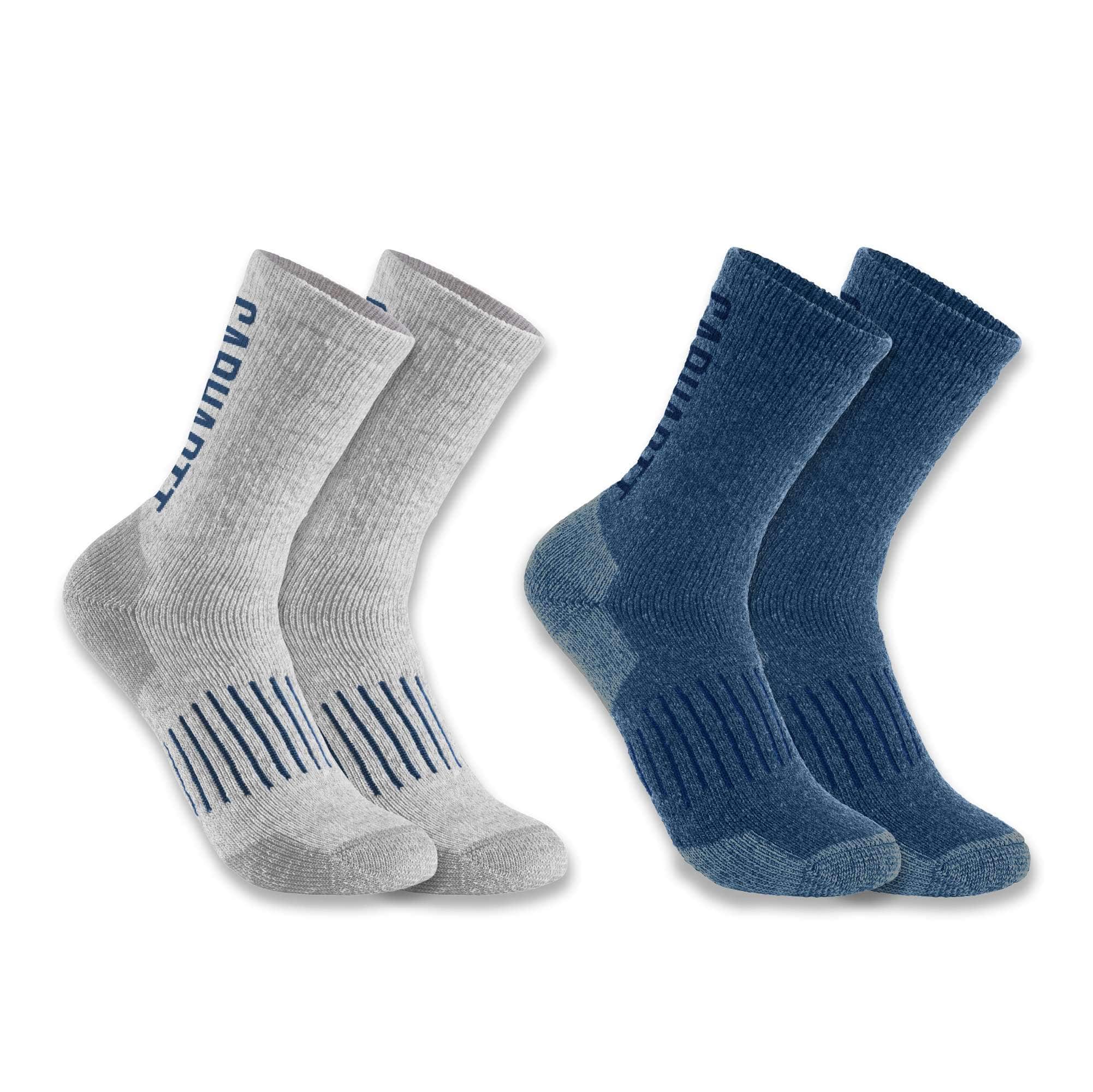 Midweight synthetic-wool blend logo crew sock 2-pack
