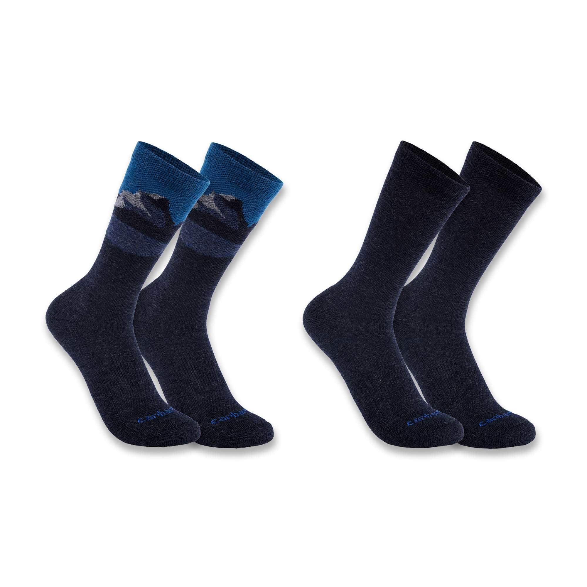 Midweight synthetic-wool blend mountain crew sock 2-pack