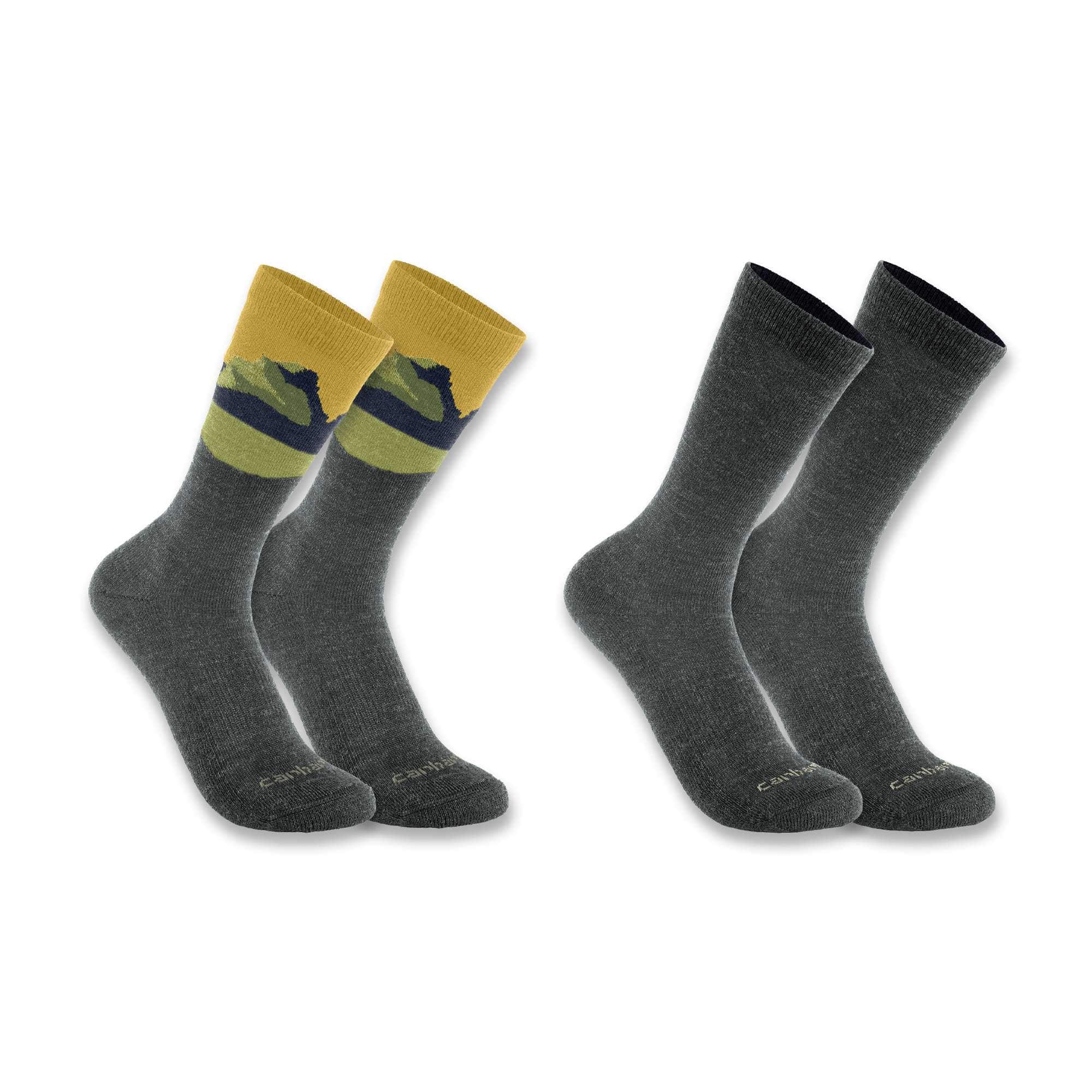 Midweight synthetic-wool blend mountain crew sock 2-pack
