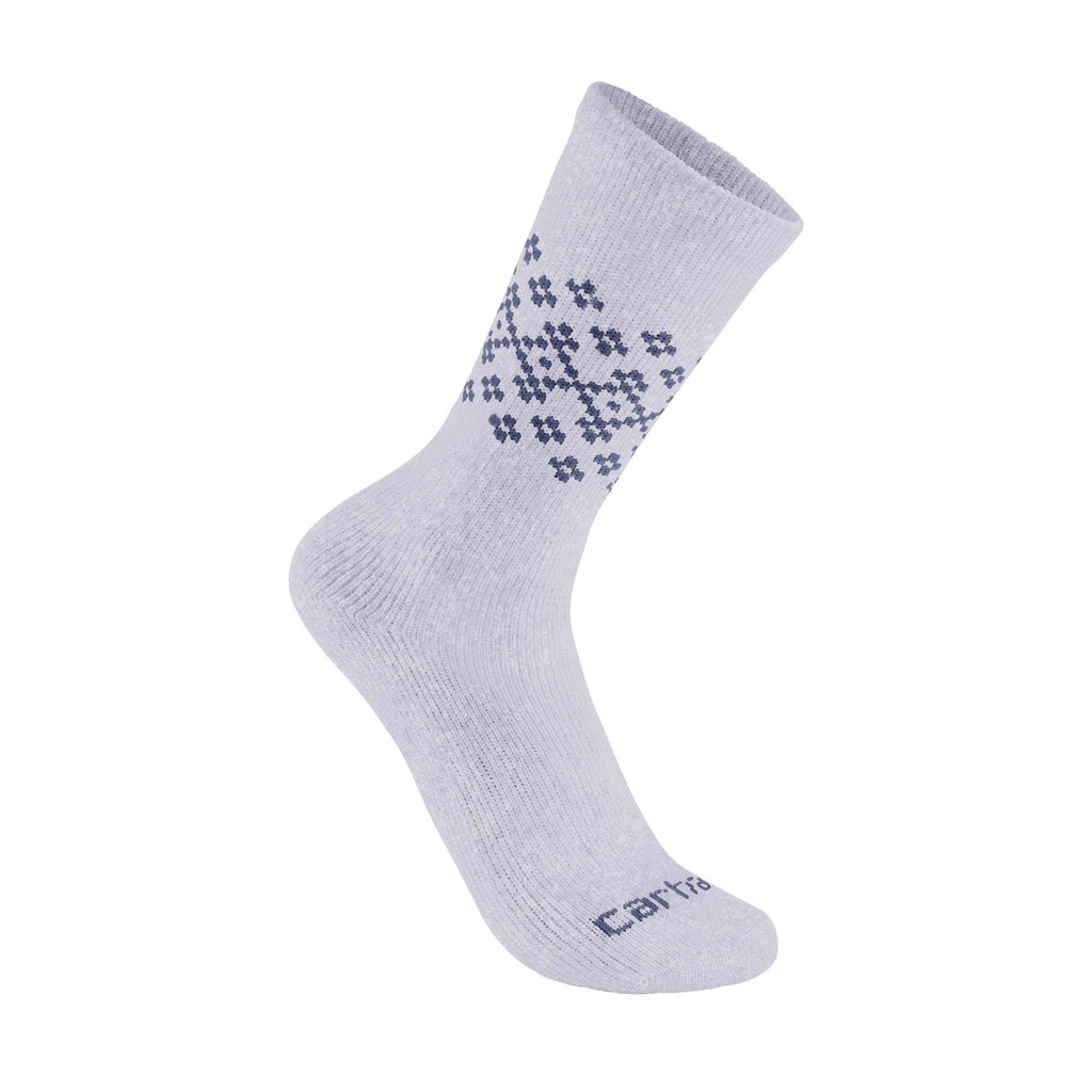 Women's midweight synthetic-wool blend fairisle crew sock 2-pack
