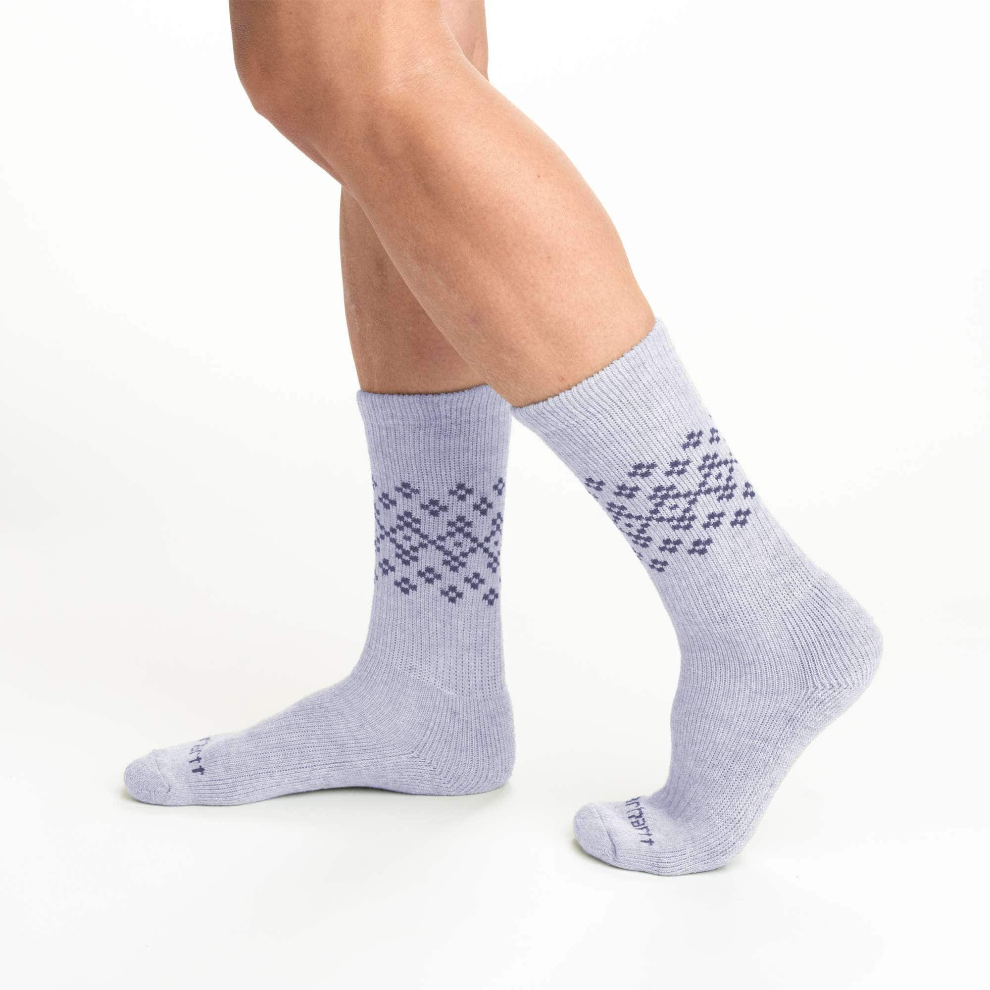 Women's midweight synthetic-wool blend fairisle crew sock 2-pack